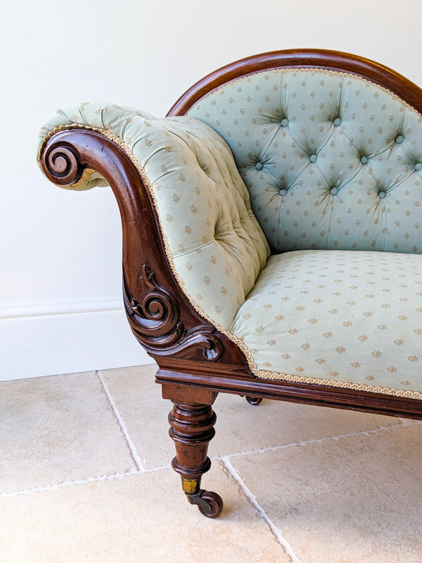 Antique Victorian Mahogany Chaise Longue c.1860
