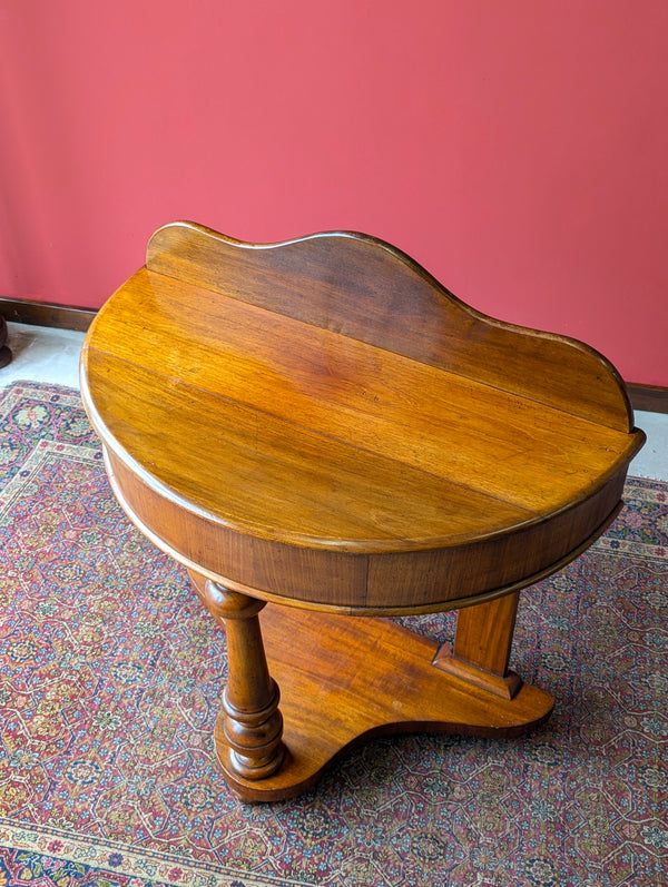 Antique Victorian Mahogany Demilune Console / Hall Table