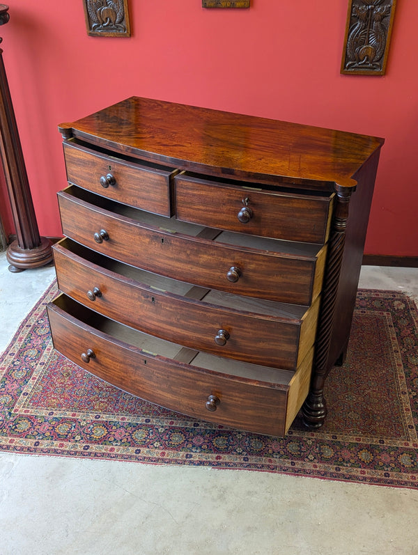 Antique Victorian Dark Mahogany Scotch Chest of Drawers