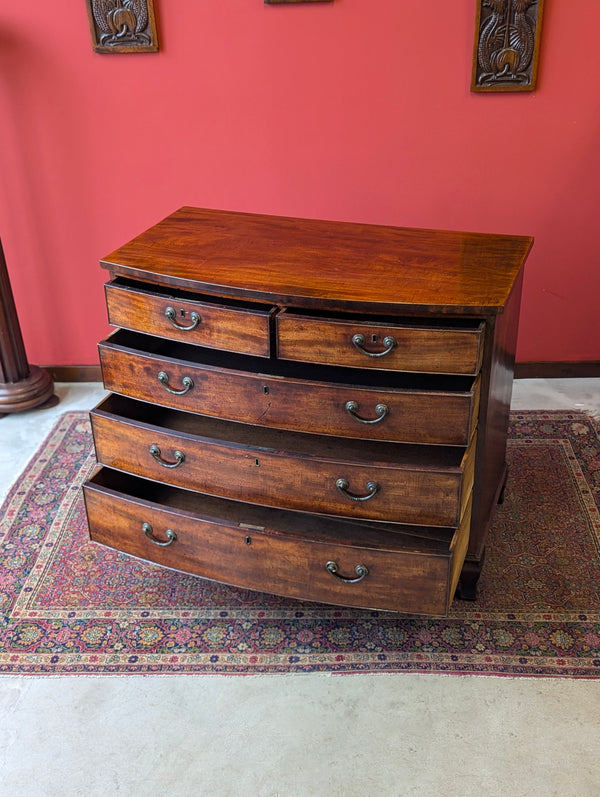 Antique Georgian Mahogany Bow Front Chest of Drawers