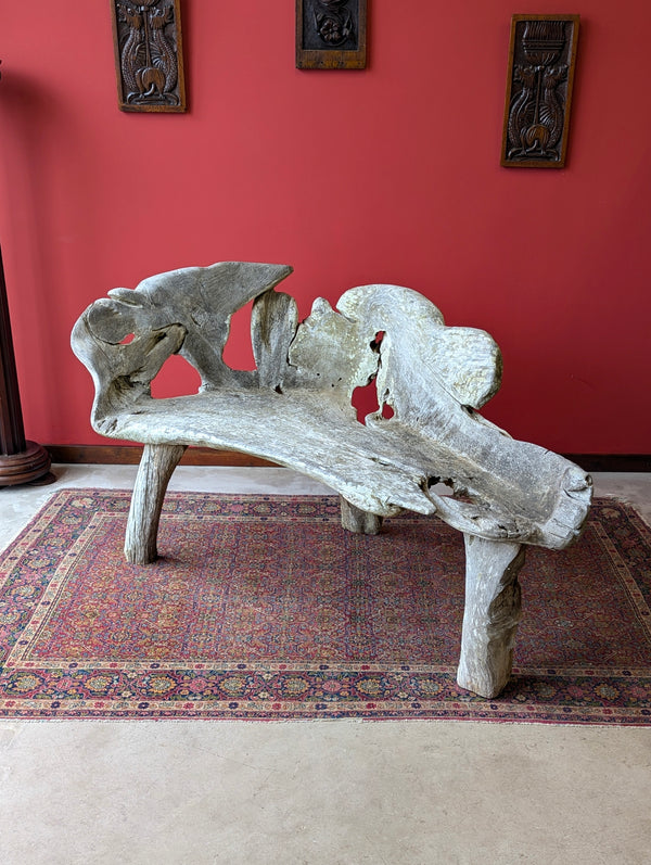 Vintage Ancient Teak Root Bench