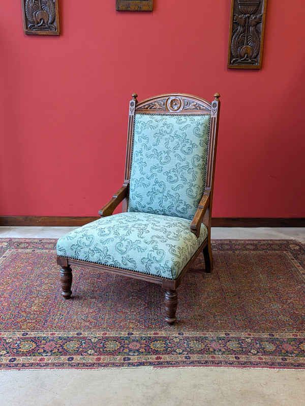 Antique Victorian Mahogany Easy Chair / Cocktail Chair