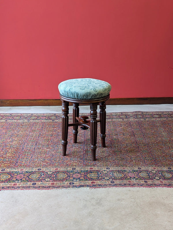 Antique Victorian Mahogany Circular Piano Stool