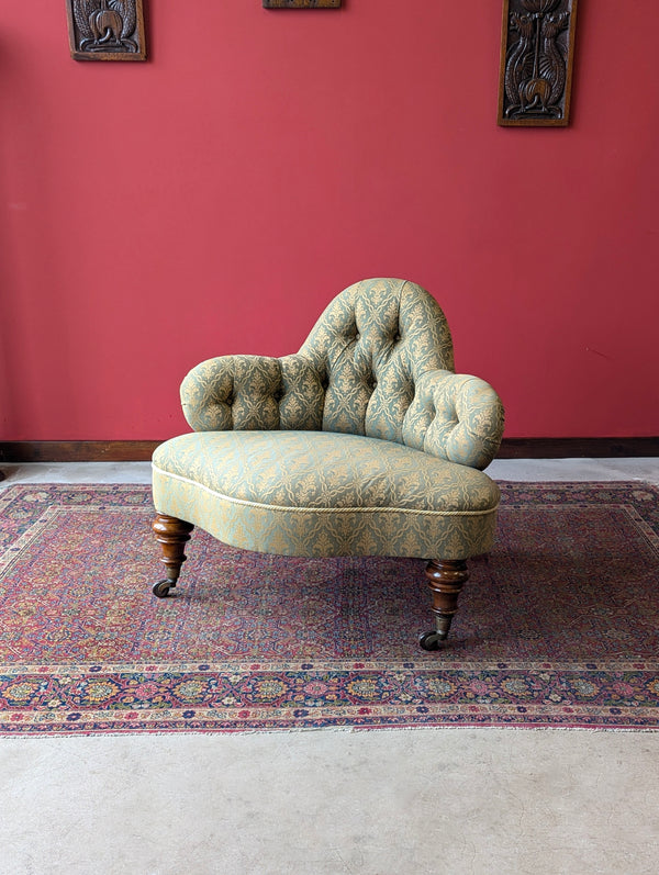 Antique 19th Century Mahogany Upholstered Easy Chair