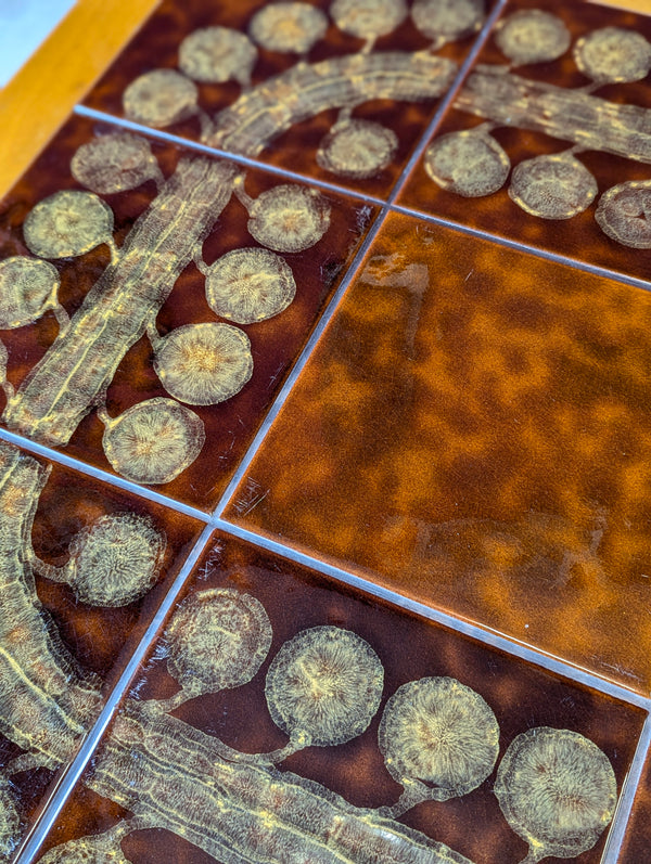 Mid Century Tile Top Square Teak Coffee Table