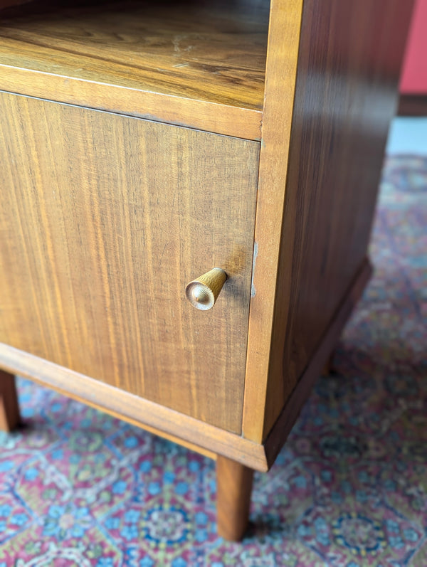 Mid Century Walnut Bedside Cabinet by Alfred Cox for Heals