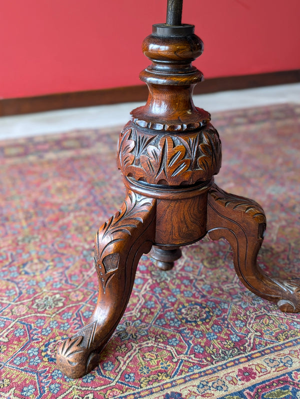 Antique 19th Century Rosewood Rise & Fall Circular Piano Stool