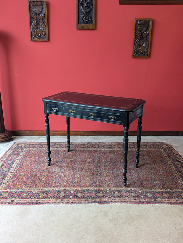 Antique Victorian Ebonised Aesthetic Movement Writing Table Desk