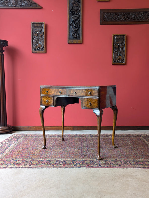 Antique Early 20th Century Burr Walnut Writing Table Desk