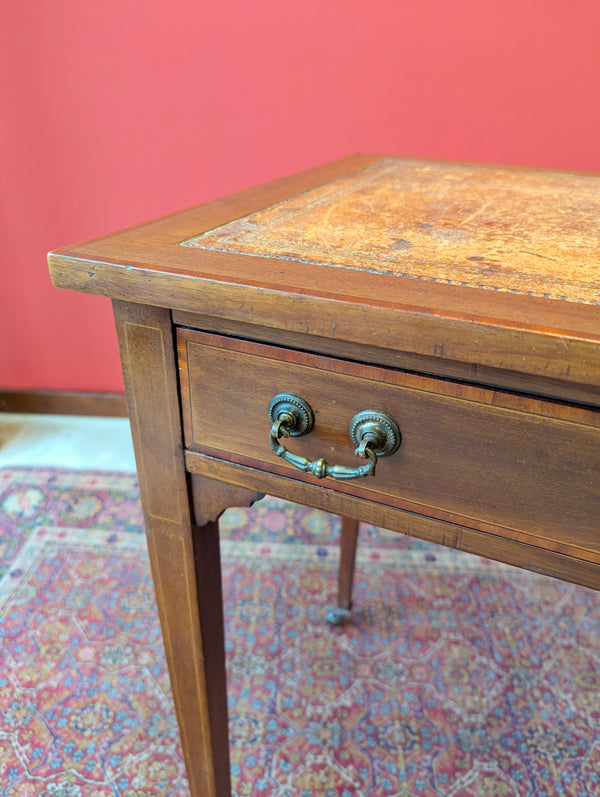 Antique Edwardian Mahogany Leather Topped Writing Desk