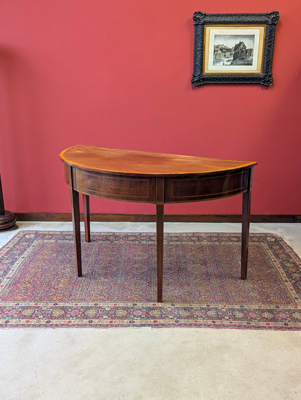 Antique Georgian Mahogany Demilune Console Table