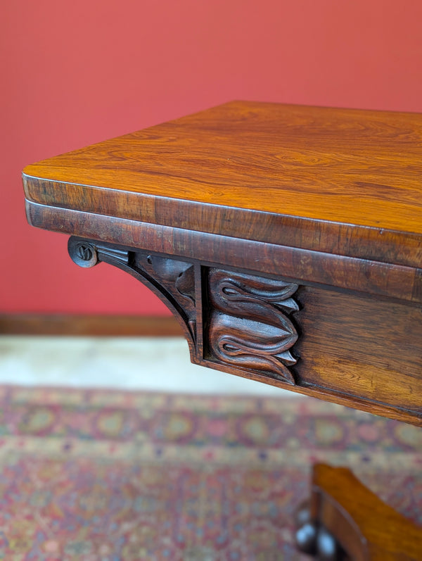 Antique Regency Rosewood Fold Over Tea Table