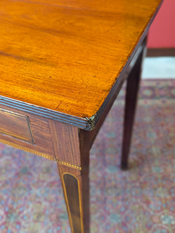 Antique Georgian Inlaid Mahogany Side Table / Writing Desk