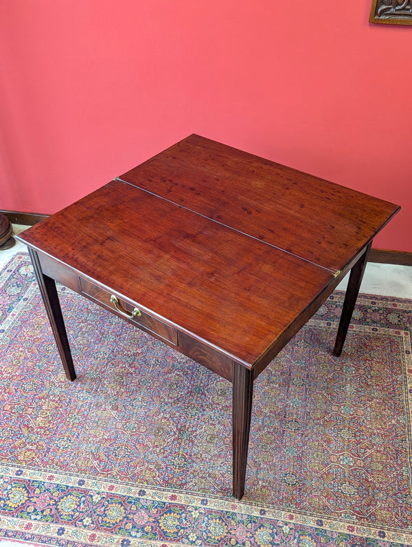 Antique Georgian Mahogany Fold Over Tea Table