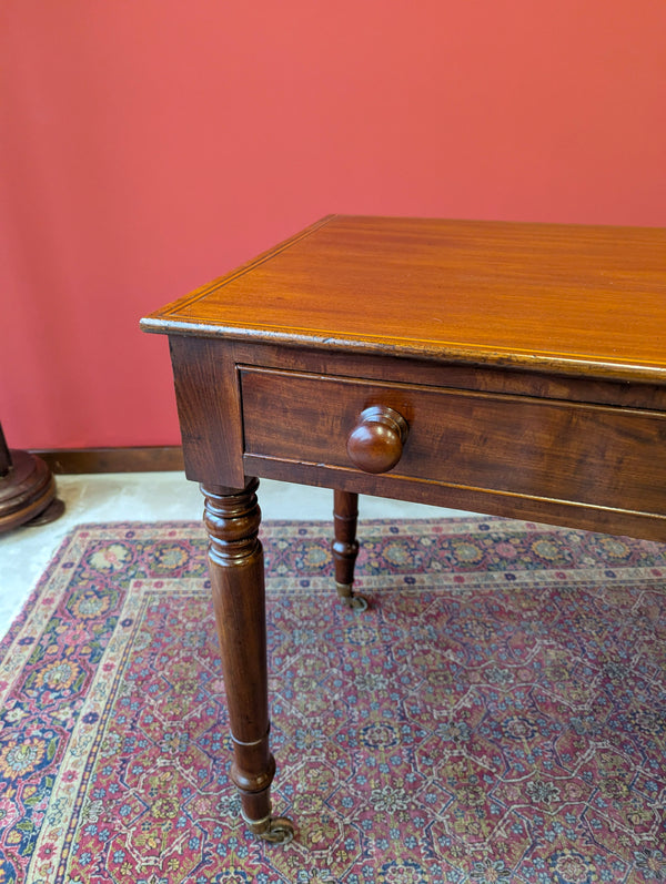 Antique Edwardian Inlaid Mahogany Writing Table Desk