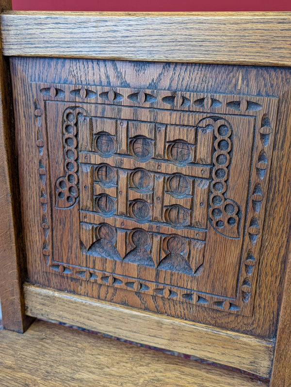 1930’s Oak Carved Portcullis / Westminster Side Chair