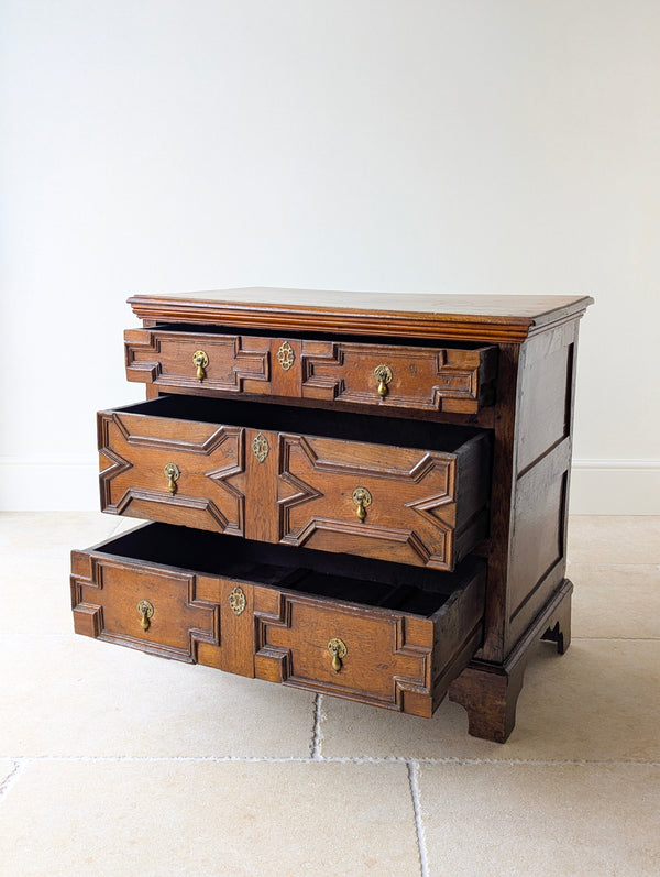 Antique Late 17th Century Oak Geometric Chest of Drawers c.1680