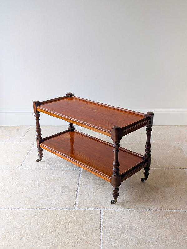 Antique Late Victorian Mahogany Two-Tier Serving Stand c.1880