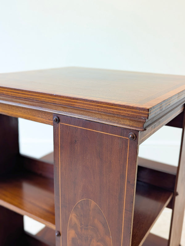 Antique Edwardian Inlaid Mahogany Revolving Bookcase c.1910