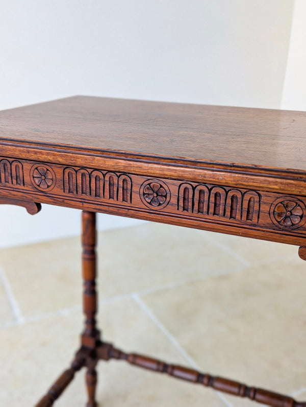 Antique Victorian Oak Jacobean Revival Occasional Table c.1890