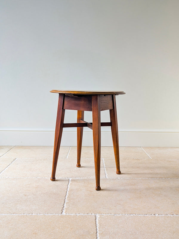 Antique Edwardian Oak Circular Pub Table by Gaskell & Chambers c.1910