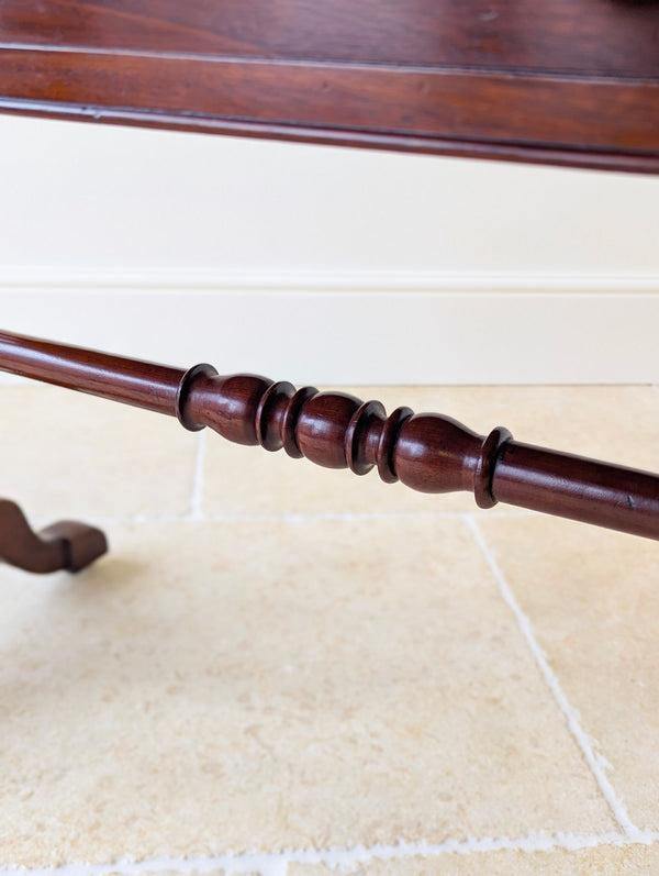 Antique Early Victorian Irish Mahogany Library Table by J. Kerr & Co c.1850