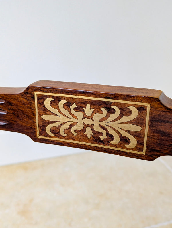 Antique Edwardian Rosewood & Brass Inlaid Desk Chair c.1910