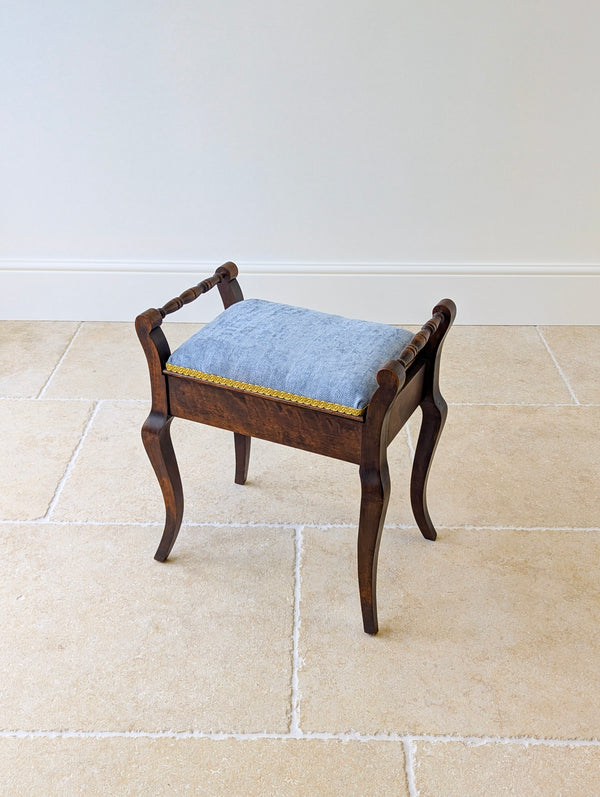 Antique Victorian Mahogany Piano Stool with Storage c.1890