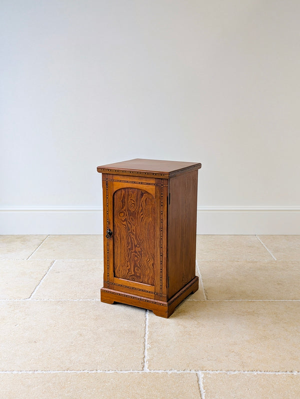 Antique Victorian Aesthetic Movement Pitch Pine Bedside Cabinet c.1890