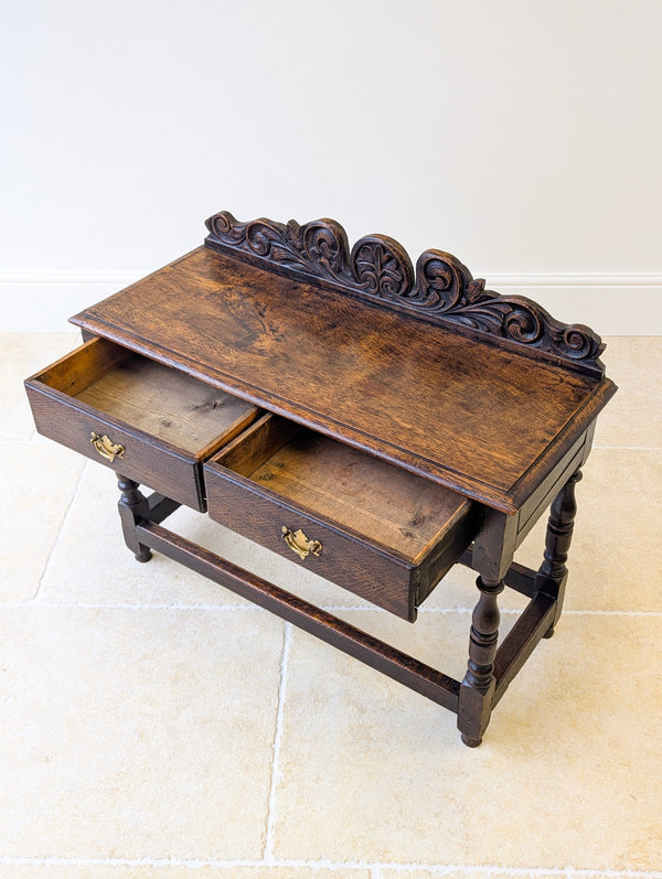 Antique Late Victorian Jacobean Revival Oak Side Table c.1890