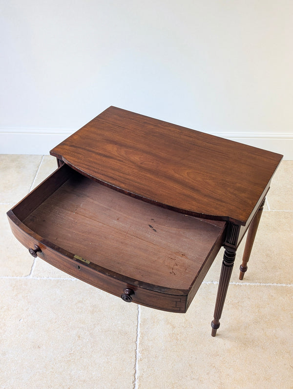 Antique Early 19th Century Mahogany Bow-Front Writing Table