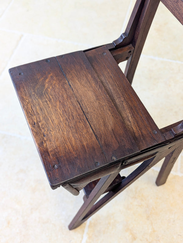 Antique Victorian Oak Arts and Crafts Metamorphic Library Chair / Steps c.1895