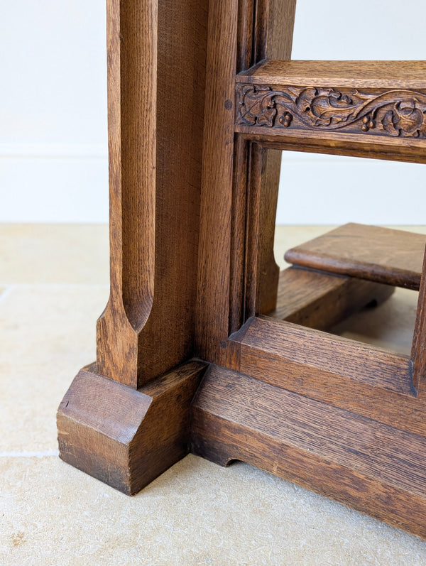 Antique Victorian Gothic Revival Oak Prie-Dieu c.1890