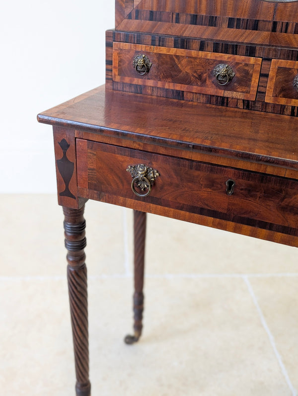 Antique Victorian Mahogany Dressing Table with Mirror Cabinet c.1880