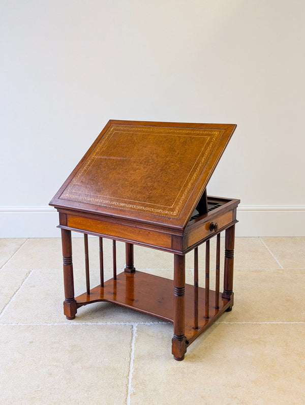 Antique Victorian Mahogany Library Chairside Reading Table c.1890