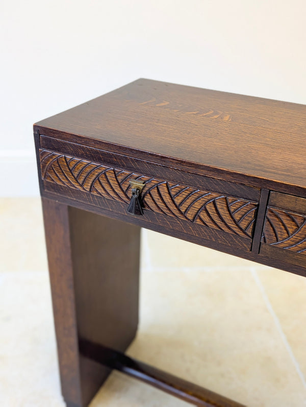 Antique Art Deco Oak Side Table c.1920