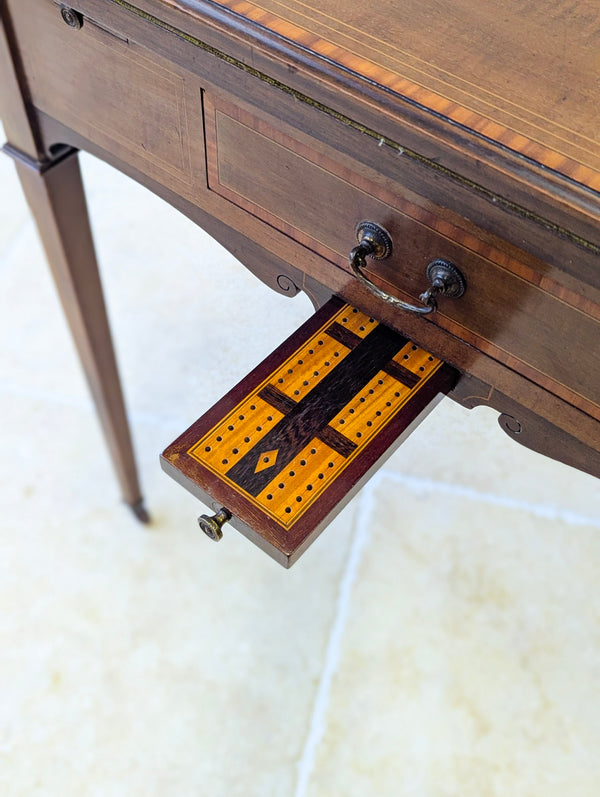 Antique Edwardian Mahogany Chess, Card & Games Table c.1910