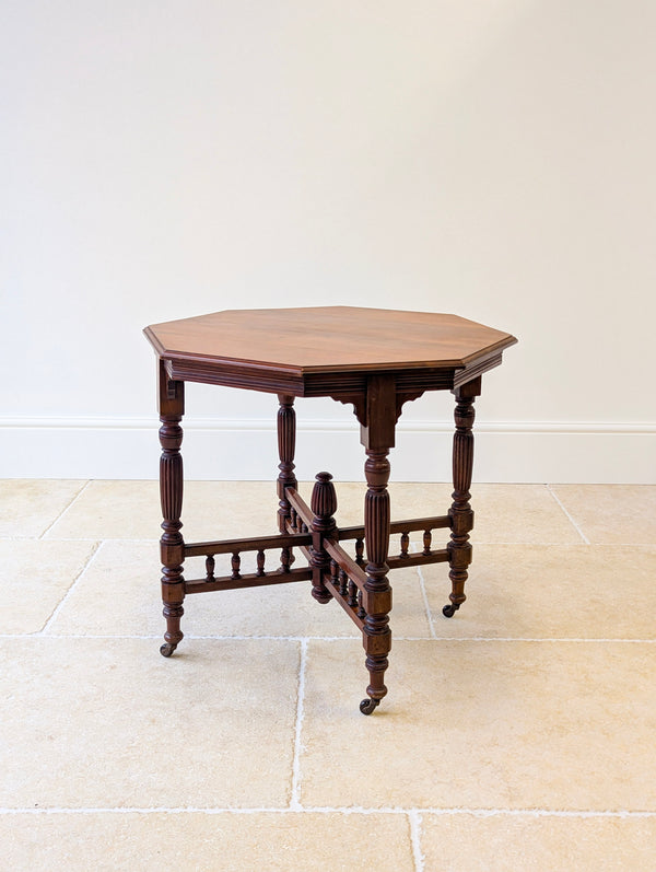 Antique Victorian Mahogany Octagonal Centre Table c.1890