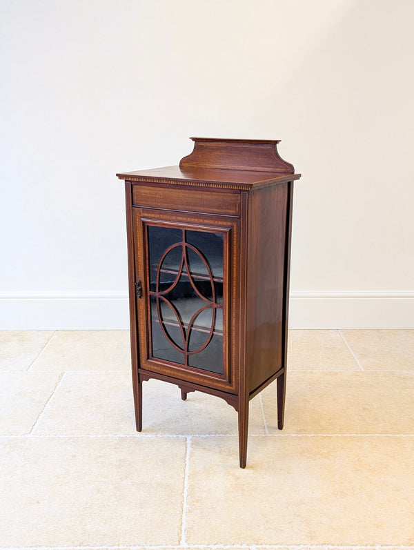 Antique Edwardian Inlaid Mahogany Glazed Display Cabinet c.1910