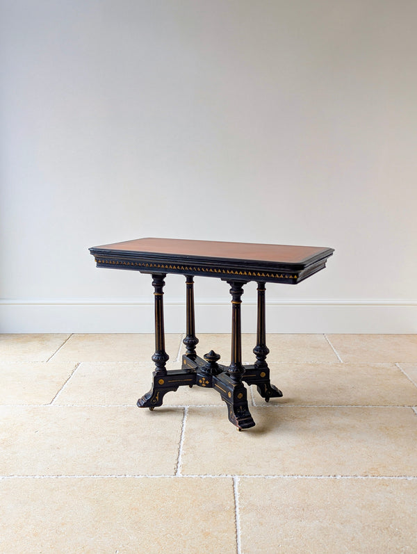 Antique Victorian Aesthetic Movement Mahogany Card Table c.1880