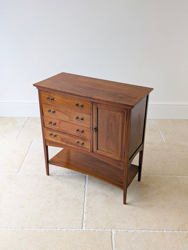 Antique Edwardian Mahogany Music Cabinet c.1910
