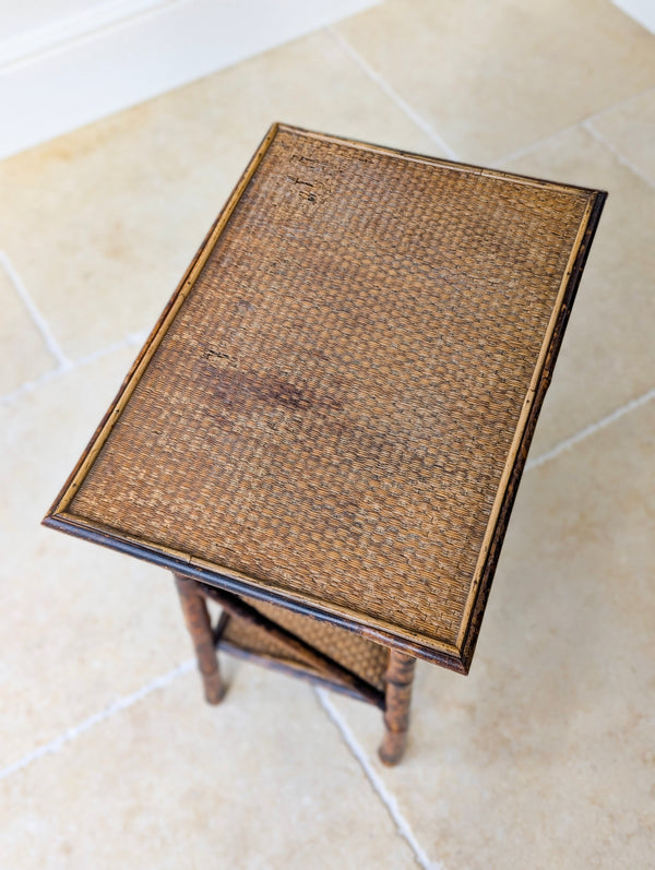 Antique Victorian Bamboo Three-Tier Occasional Table c.1890