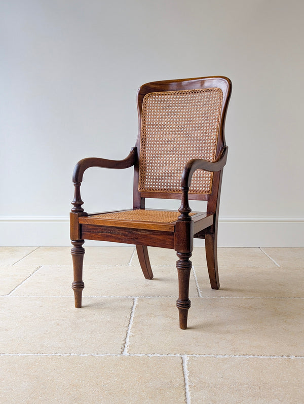 Antique Victorian Mahogany Caned Occasional Armchair c.1890