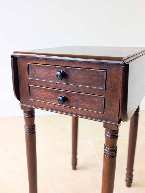 Antique Early Victorian Mahogany Pembroke Work Table c.1850