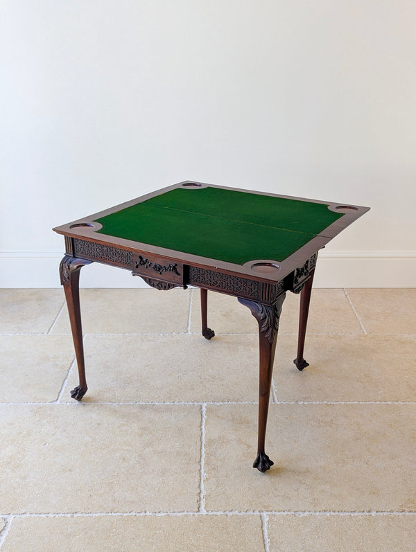 Antique Edwardian Mahogany Fold-Over Card Table c.1900