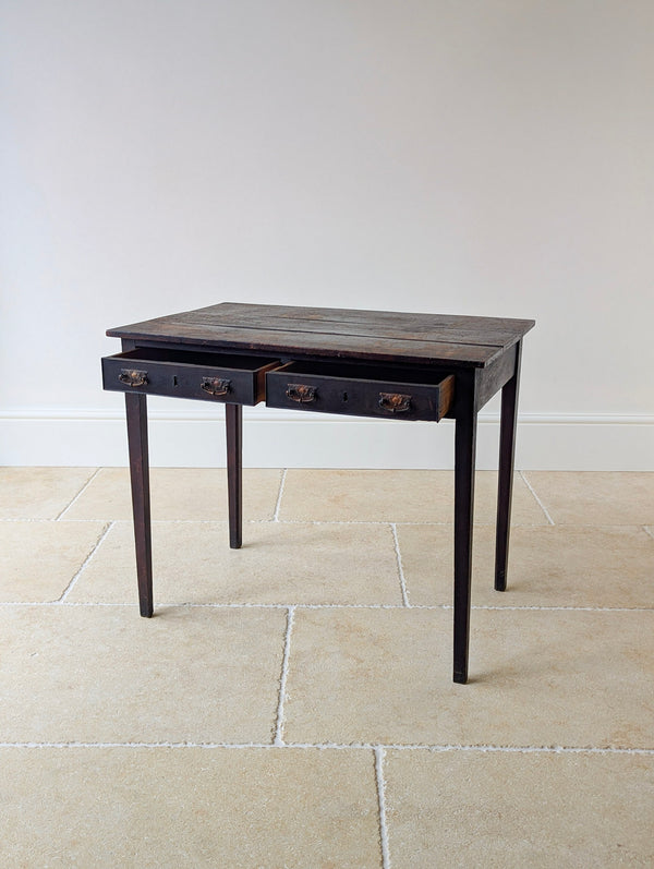 Antique George III Country House Oak Side Table c.1800