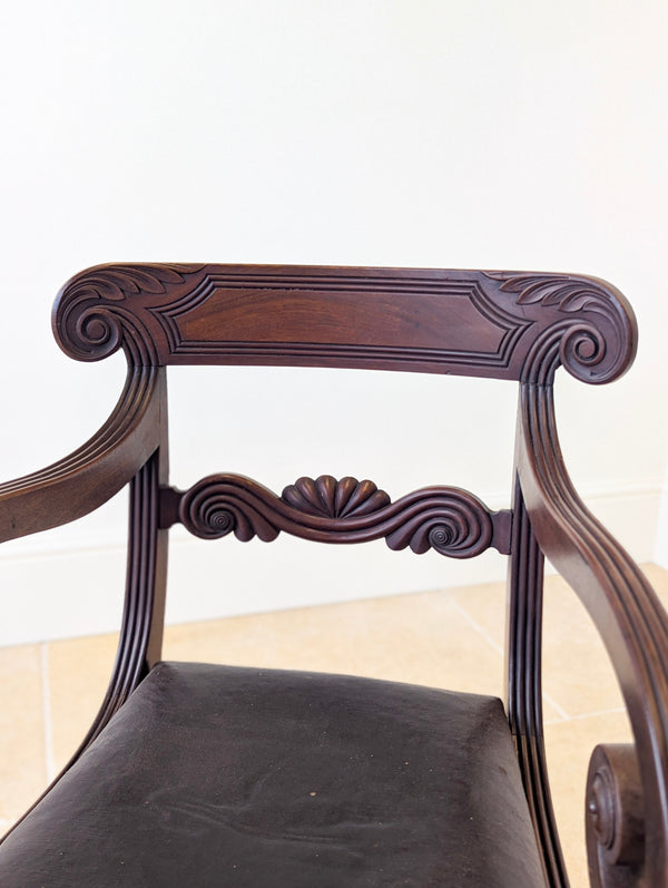 Antique Regency Mahogany Country House Library Armchair c.1820