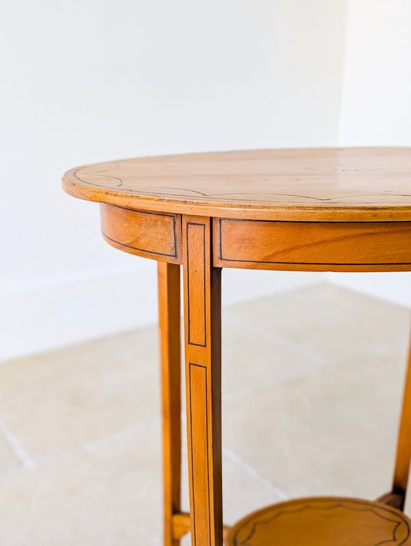 Antique Edwardian Satinwood Oval Occasional Table c.1900