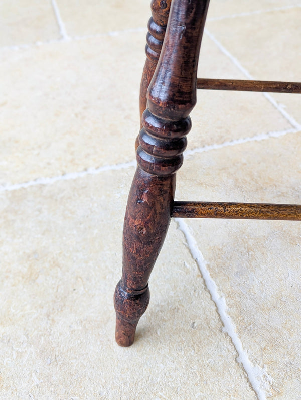 Antique Early Victorian Elm & Beech Country Stool c.1850