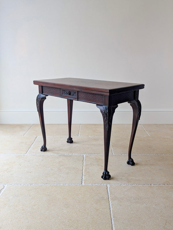 Antique Victorian Mahogany Card Table by James Shoolbred & Co. c.1890